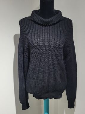Wilfred Women's Montpellier Merino Wool Slouchy Knit Turtleneck Sweater XS Black